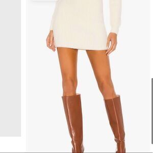 BEBE Cream LINEN stretch fitted Skirt